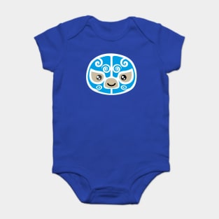 Cute mexican masked wrestler kawaii cartoon blue lucha libre merch Baby Bodysuit